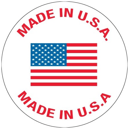 Bsc Preferred 1'' Circle - ''Made in U.S.A.'' Labels BUY00016059